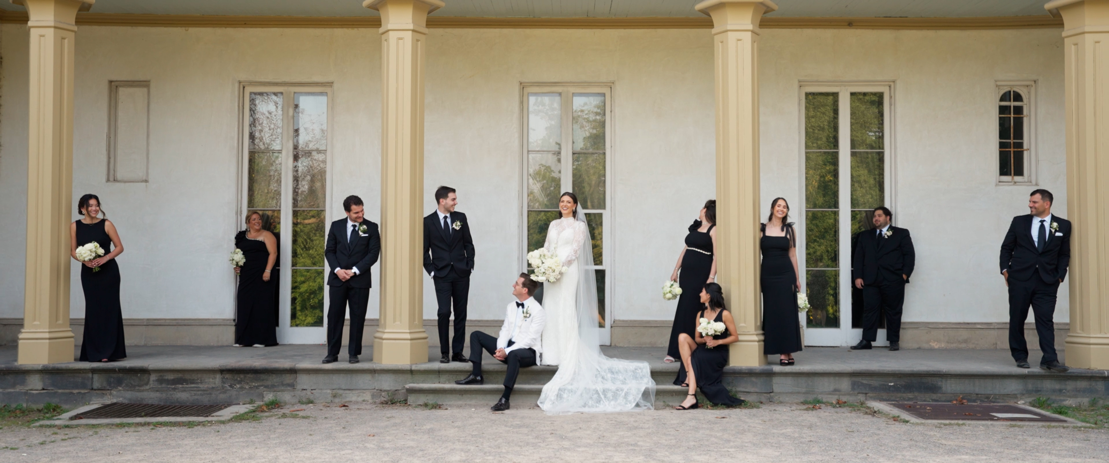 Bridal party at estate